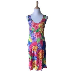Jams World Hula Moon Splendor Floral Sleeveless Dress Medium